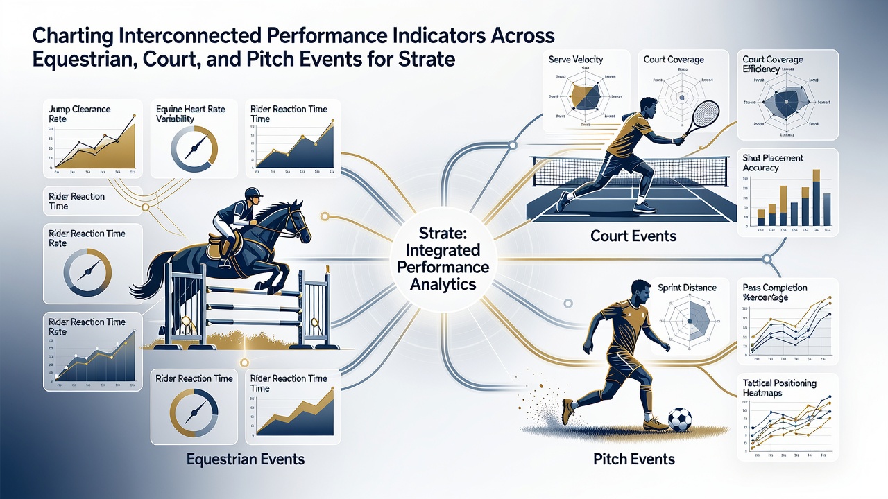 Detailed graph illustrating performance indicator correlations between horse racing, tennis, and soccer events