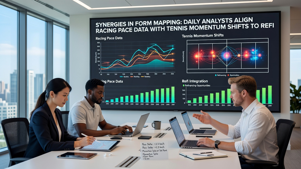Detailed dashboard showing overlaid racing pace graphs and tennis momentum shift indicators used for accumulator refinement